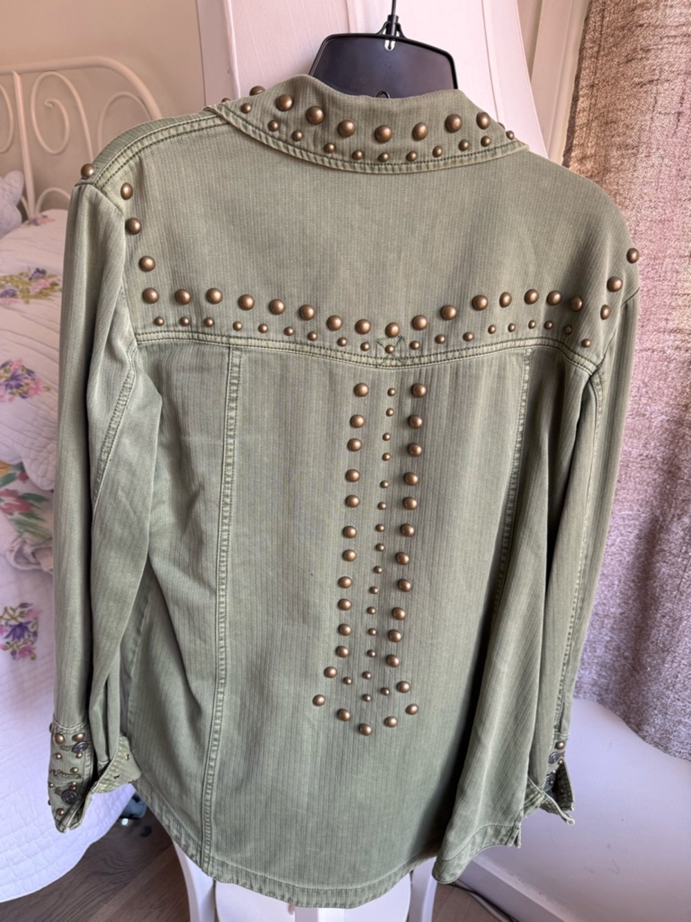 We The Free Olive Green Studded Utility Jacket - Picture 2 of 6